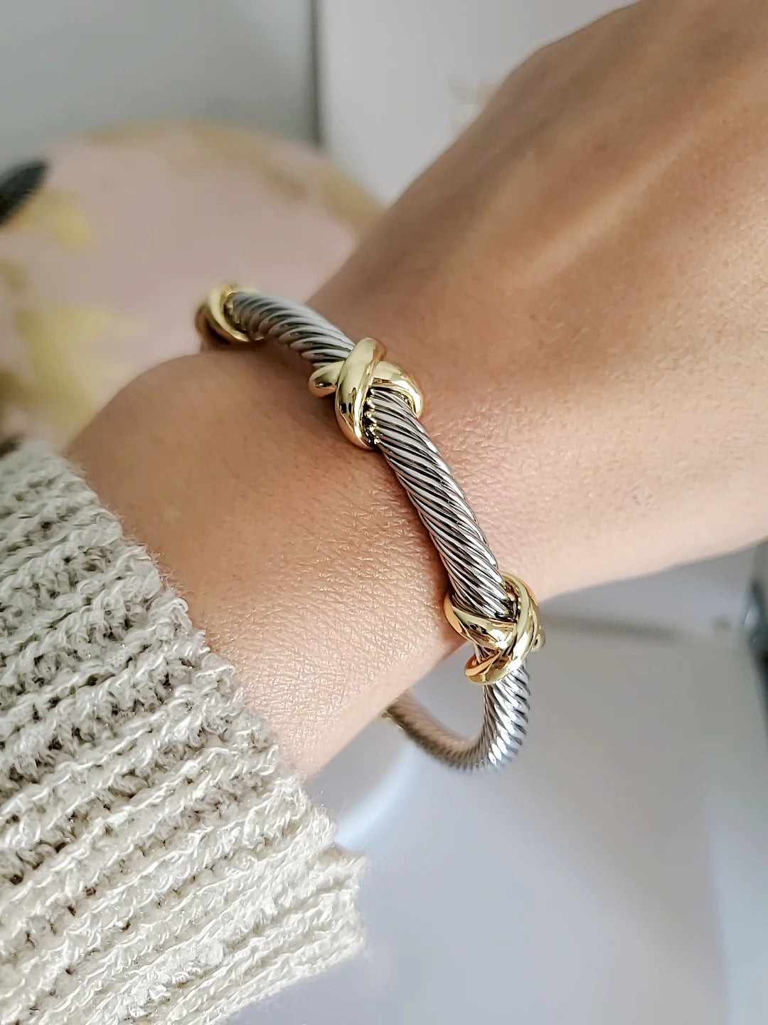 "Chic X Cable Cuff Bracelet"