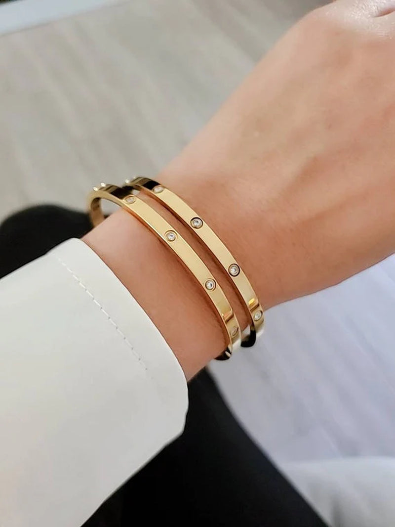 Statement Gold Bangle Bracelet