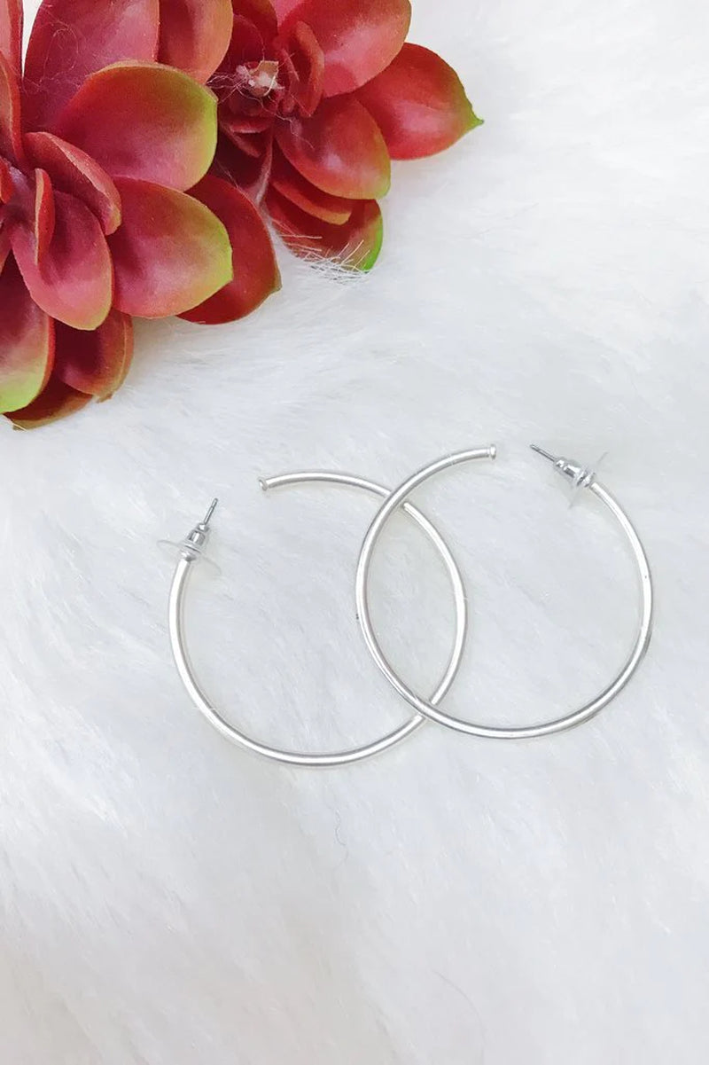 The Best of Hoops Earrings, Matte Silver