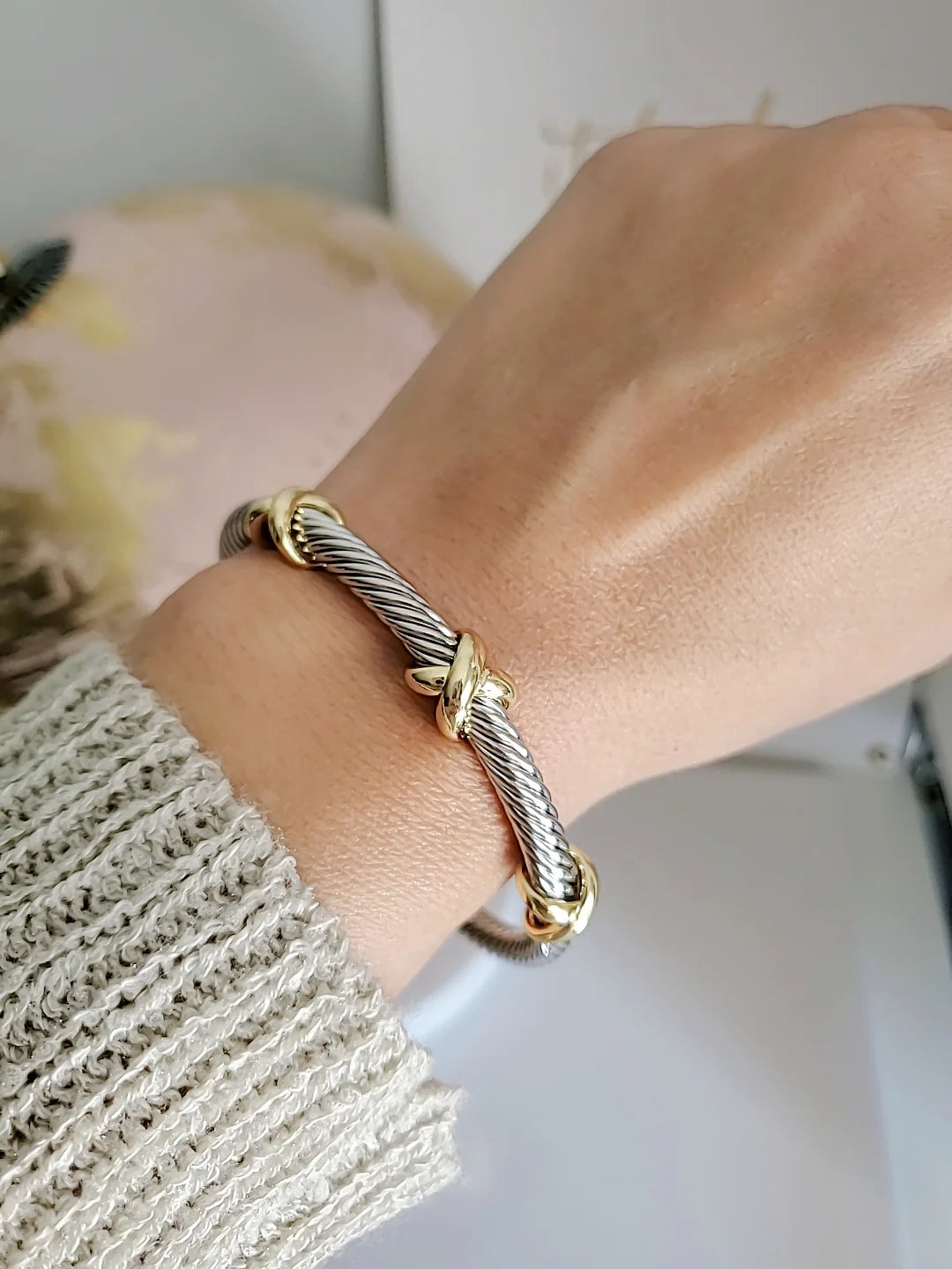 "Chic X Cable Cuff Bracelet"