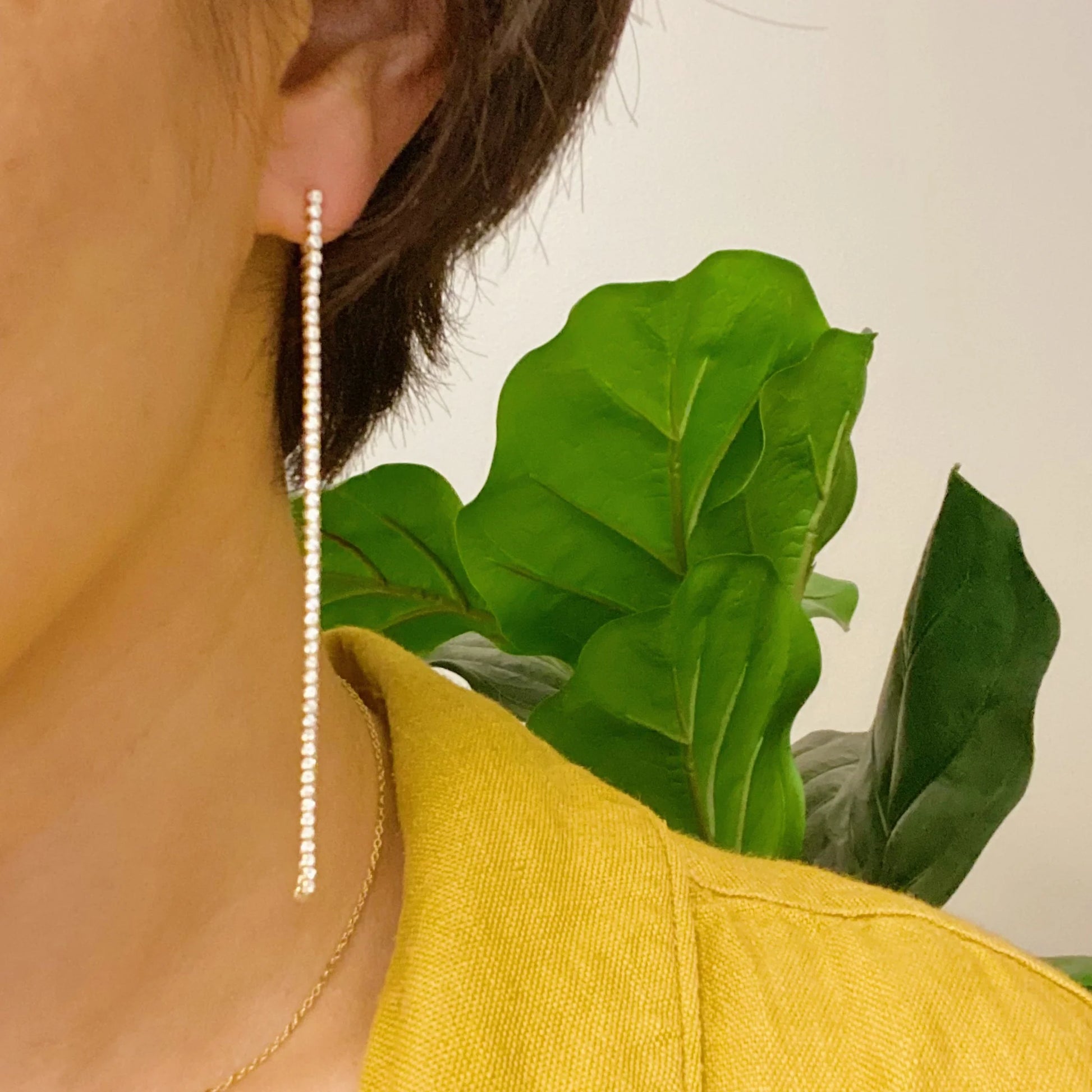 Delicate Shine Back Drop Earrings