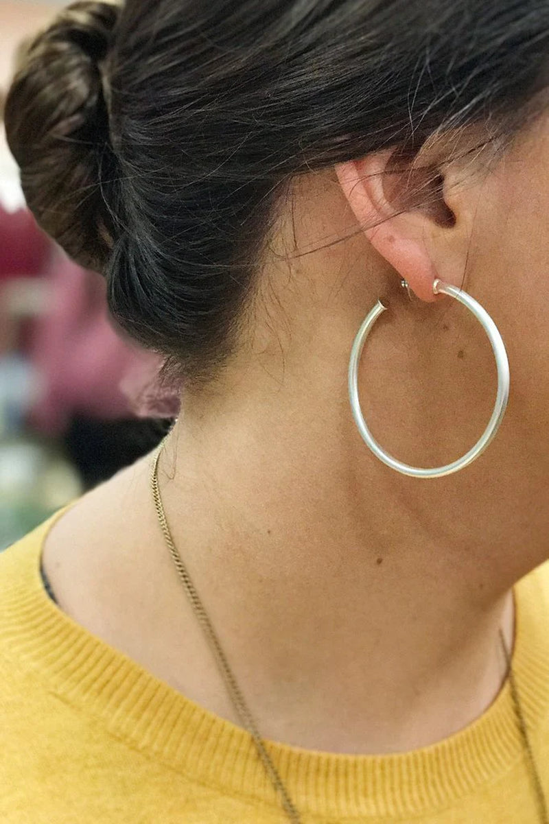 The Best of Hoops Earrings, Matte Silver