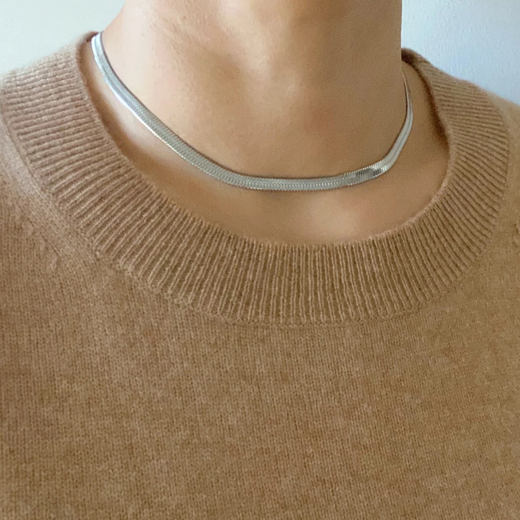 Simply Herringbone Chain Necklace