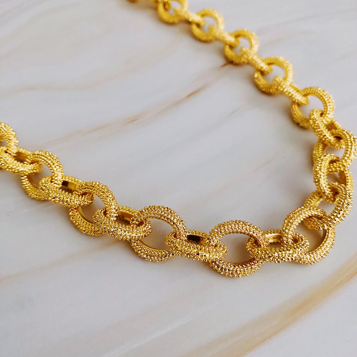 Classy Statement Must-have Gold plated Chain Necklace