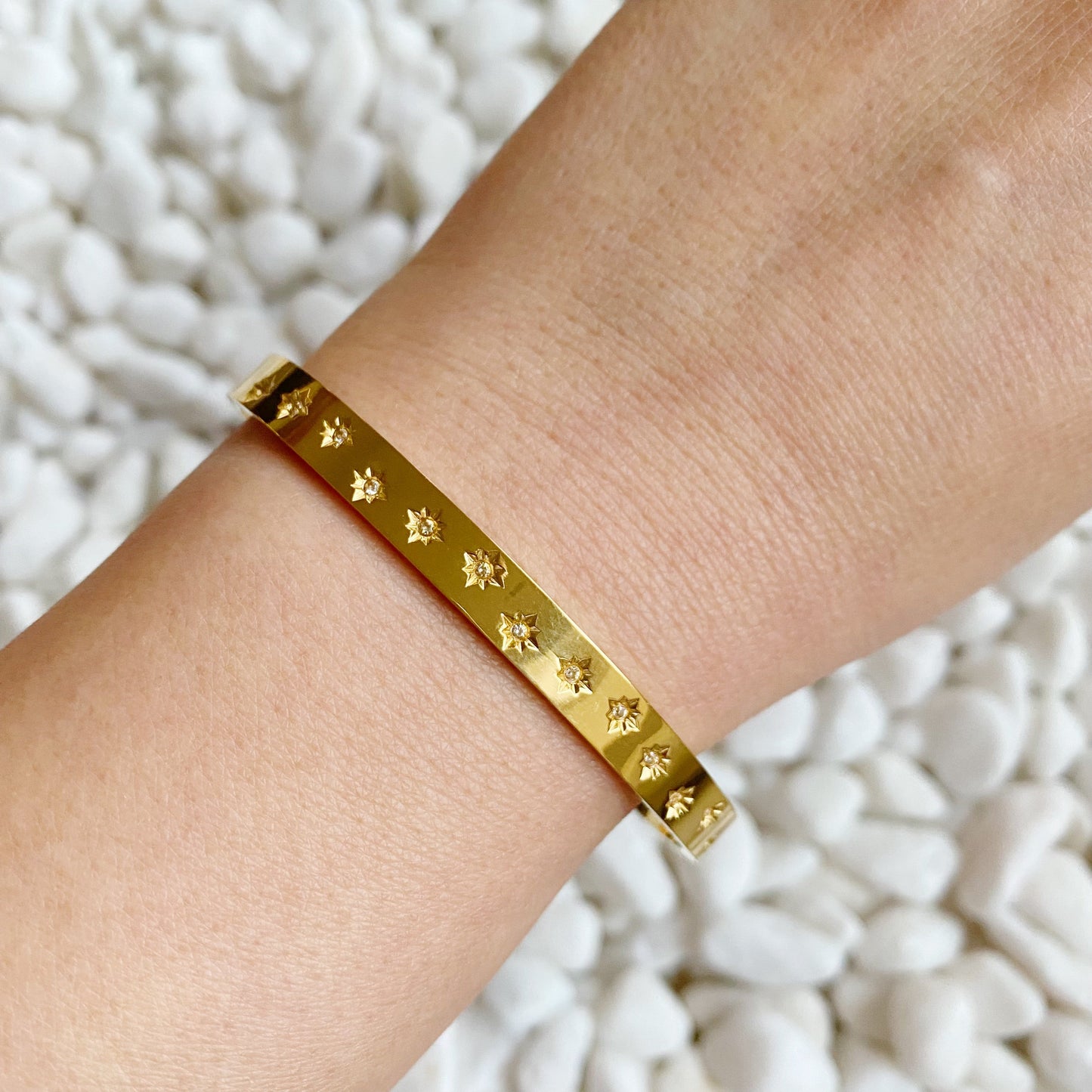 Milky Way Open Bangle Bracelet