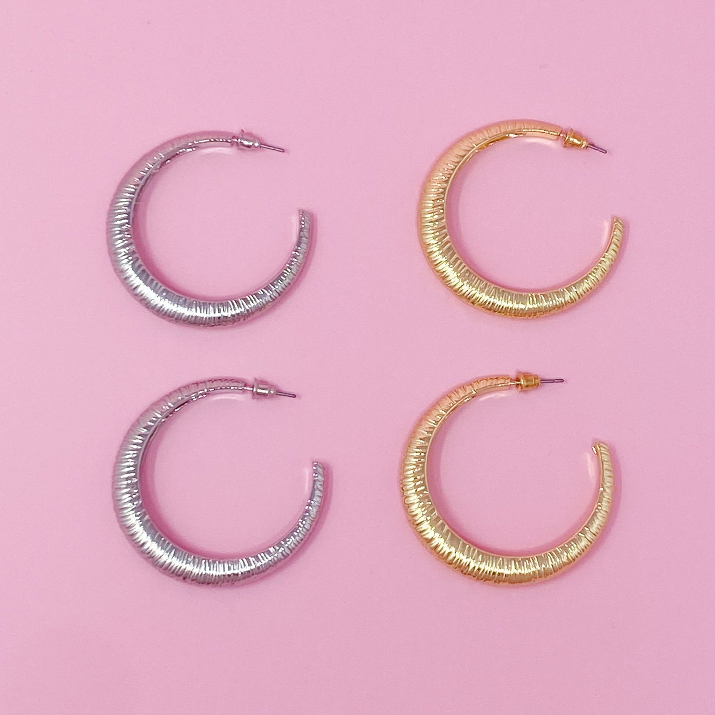 Textured Daily Hoop Earrings