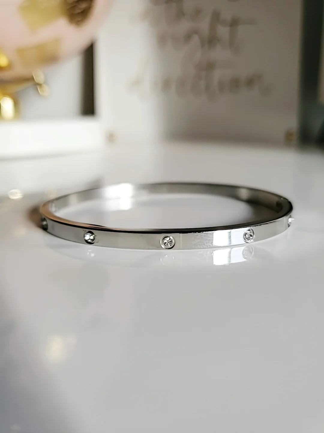 Statement Silver Bangle Bracelet